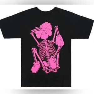 Kaws New Fiction Tee Bone Black T-Shirt with Skeleton Graphic New Size XLG